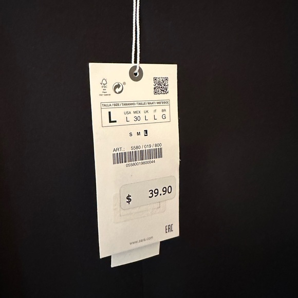 Zara Black Flowy Pants. - Picture 2 of 2